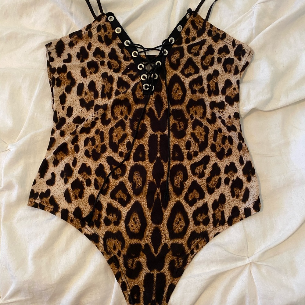 Cheetah print body suit